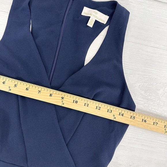 DRESS the Population Ariel Maxi Wrap Dress Small Navy Blue Sleeveless V Neck - Picture 12 of 14